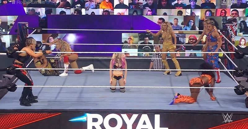 Alexa Bliss couldn't transform after everyone attacked her during the Royal Rumble.